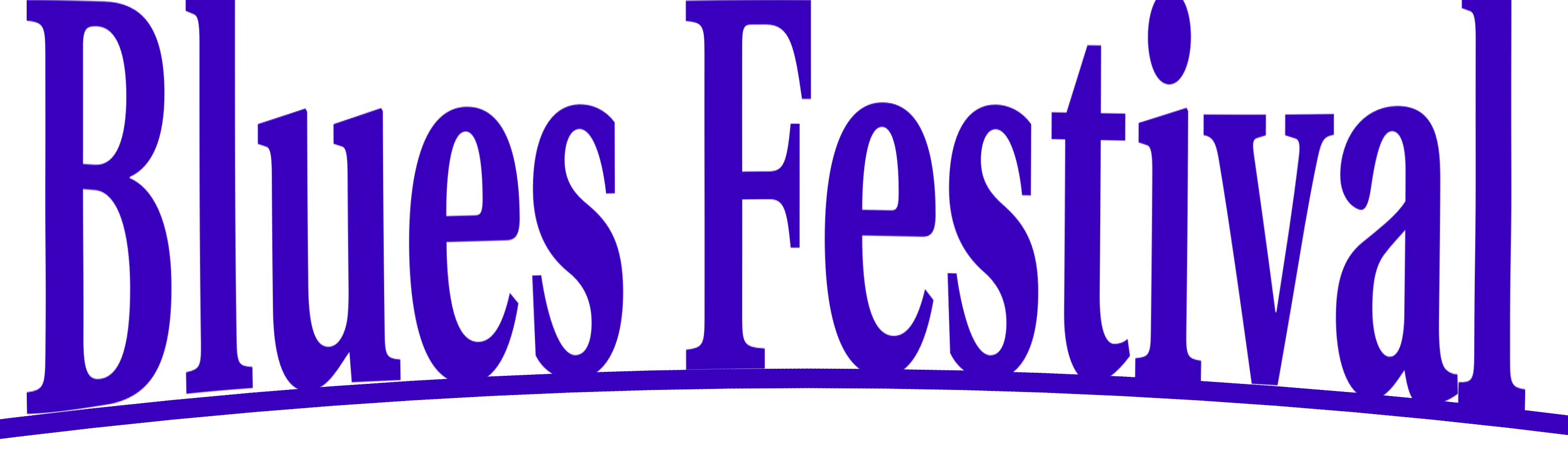 curved logo saying blues festival
